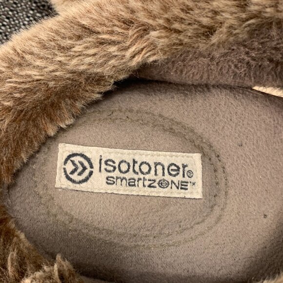 Isotoner Women's Tan Microsuede Faux-Fur Clog Slipper Size 9.5-10 smartzone - Picture 11 of 13